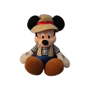 Disney Parks Fisherman Outdoors Mickey Mouse Plush Stuffed Animal Plush 15” Doll